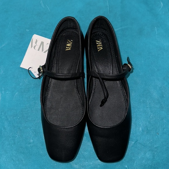 Zara Leather Ballerina Flats - Picture 5 of 9